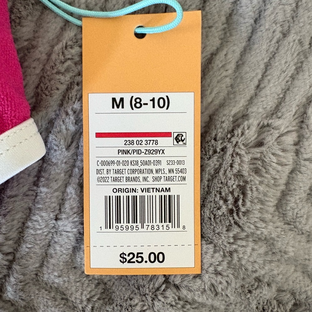 New Medium Kona Sol Pink Terry Textured Bandeau with Binding Bikini Top - Picture 10 of 11